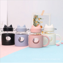 Creative Cat Glass Portable Gift Water Male and Female Student Cute Fashion Advertising Cup Double Wall Glass Coffee Cup